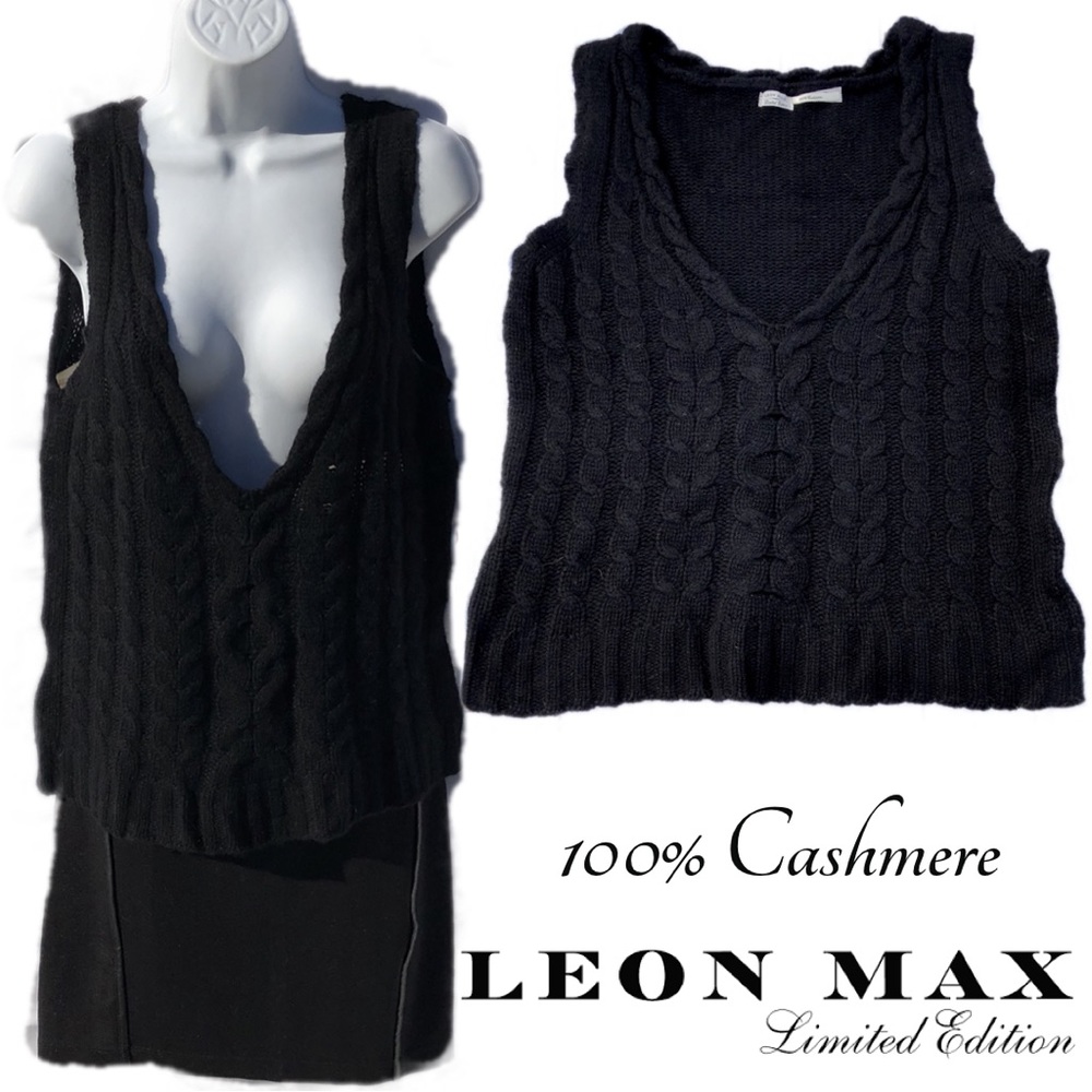 Leon Max Limited edition 100% cashmere deep V top
